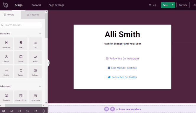 ezgif.com-gif-maker - Blog Tyrant drag and drop blocks to create a custom link in bio page
