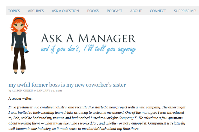 ask-a-manager - Blog Tyrant blog ask a manager answers reader questions in blog posts