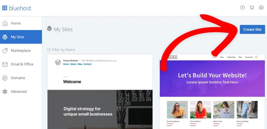 bluehost-create-site-min - Blog Tyrant How to Install WordPress on Bluehost