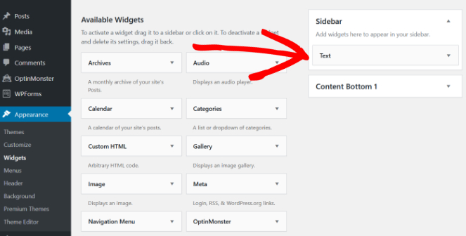 instagram-text-sidebar-widget - Blog Tyrant drag-text-widget-to-sidebar