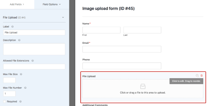 12.-image-field-form-settings - Blog Tyrant Click on the file upload box to edit the image file form settings