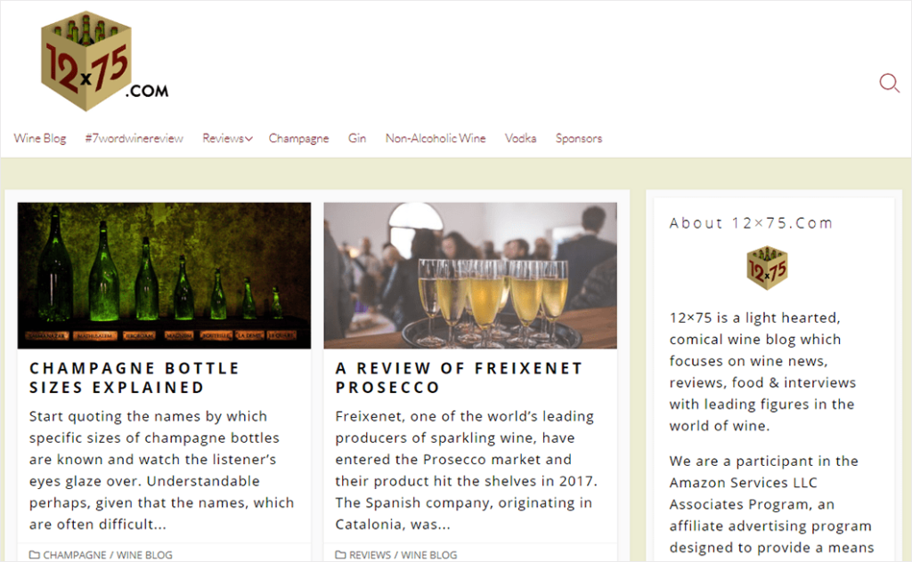 12x75WineBlog-min - Blog Tyrant What Is a Blog Example: 12x75 Wine Blog