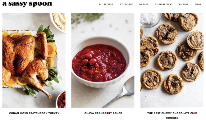 7.-a-sassy-spoon-1 - Blog Tyrant example of a food blog that makes money