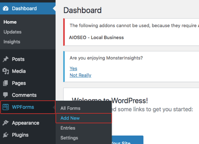 8.-wpforms-add-new - Blog Tyrant Add new form at WPForms to create an image upload form