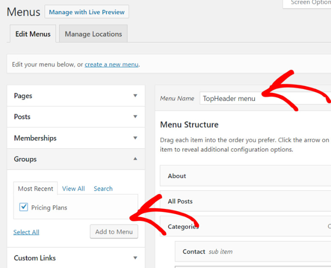 add-menu - Blog Tyrant add-pricing-page-to-menu