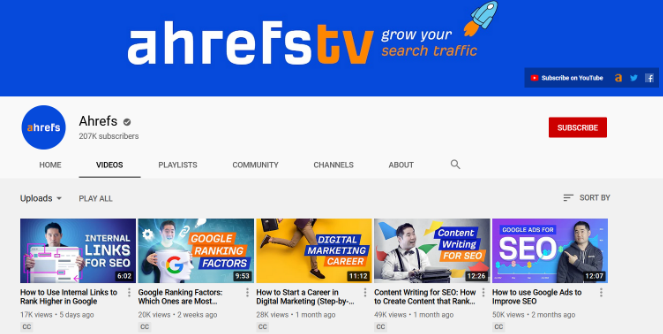 ahrefs-youtube - Blog Tyrant ahrefs youtube channel for educational content
