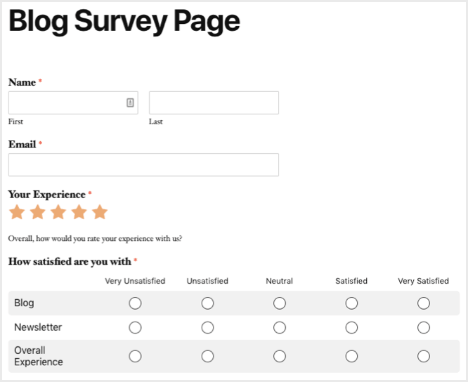 Preview your blog survey form - Blog Tyrant Preview your blog survey form