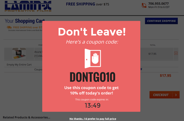 cart-abandonment-popup - Blog Tyrant reduce cart abandonment with optinmonster popups