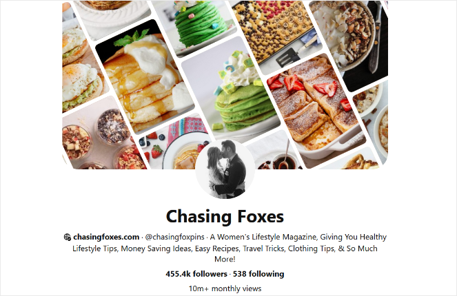 chasing-foxes-profile - Blog Tyrant chasing foxes pinterest profile example