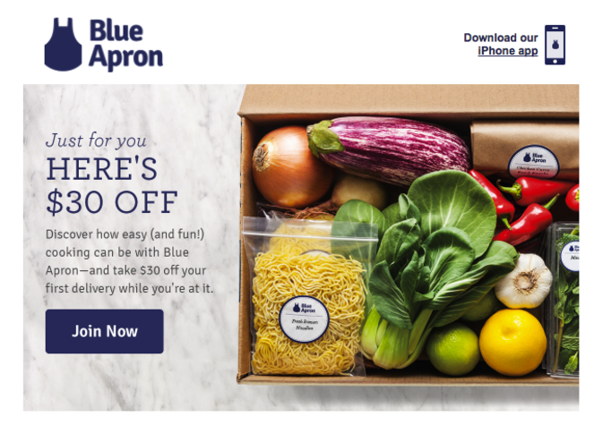 coupon - Blog Tyrant blue apron email newsletter with coupon