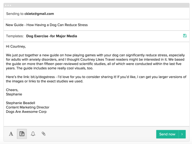 email - Blog Tyrant backlink outreach email buzzstream