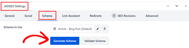 Click on the Generate Schema button - Blog Tyrant Click on the Generate Schema button