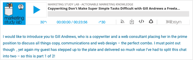 gill andrews guest podcast on marketing study lab - Blog Tyrant gill andrews guest podcast on marketing study lab