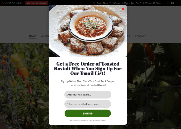 guidos_freeapp-3 - Blog Tyrant newsletter signup form for restaurant
