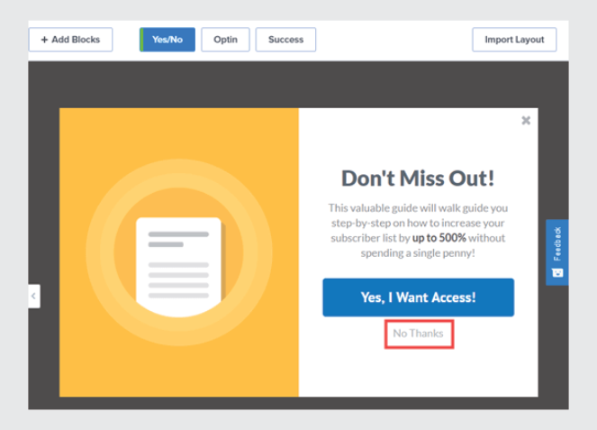 No-thanks - Blog Tyrant Yes/No Opt-in campaign