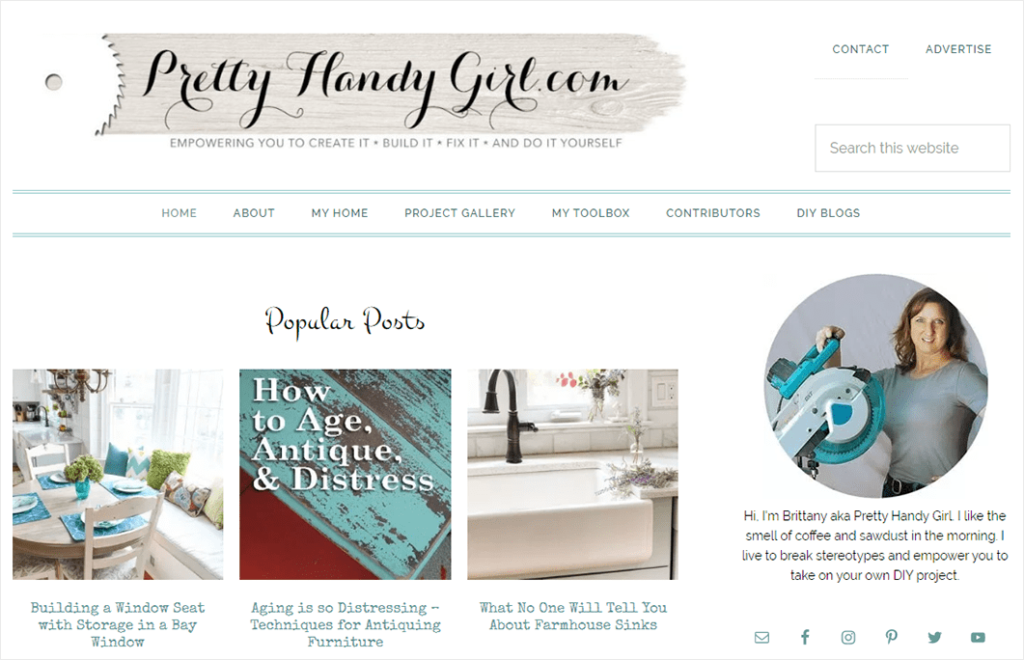 PrettyHandyGirlBlog-min - Blog Tyrant Example of a Blog