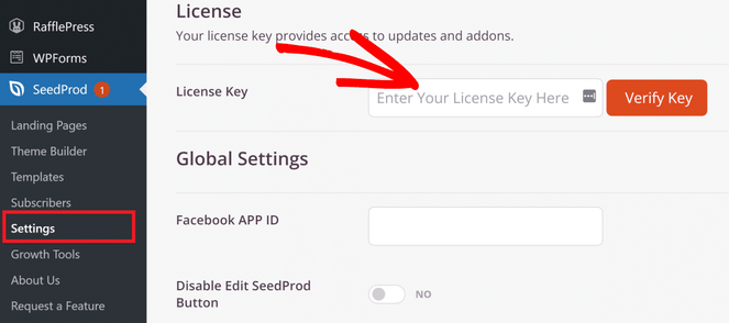 Enter SeedProd license key - Blog Tyrant Enter SeedProd license key