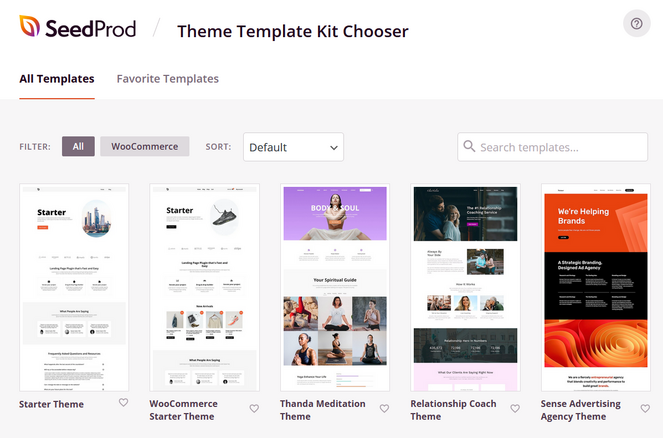 SeedProd theme template kit chooser - Blog Tyrant SeedProd theme template kit chooser