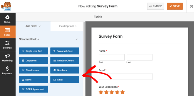 Standard fields in WPForms Survey Template - Blog Tyrant Standard fields in WPForms Survey Template