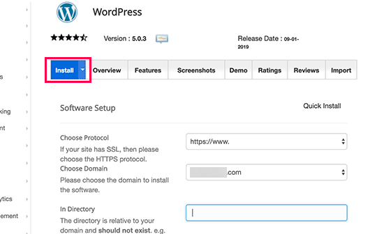 softaculousinstallwp - Blog Tyrant Click on Install - Install WordPress with Softaculous