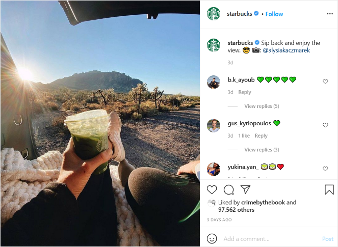 starbucks-ugc-instagram - Blog Tyrant user-generated content example for starbucks instagram