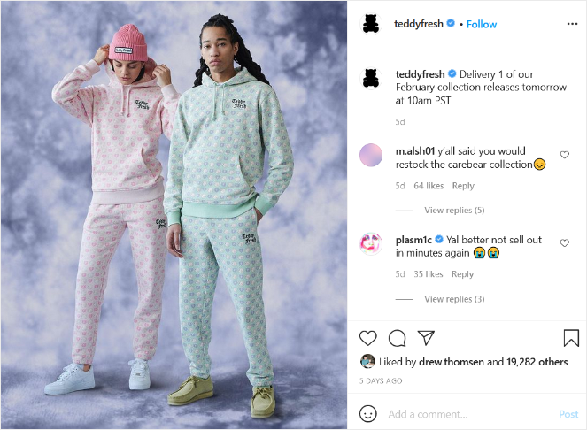 teddy-fresh-instagram - Blog Tyrant instagram post from fashion company